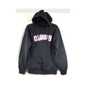 Black Hoodie with Pink Graphic Pullover